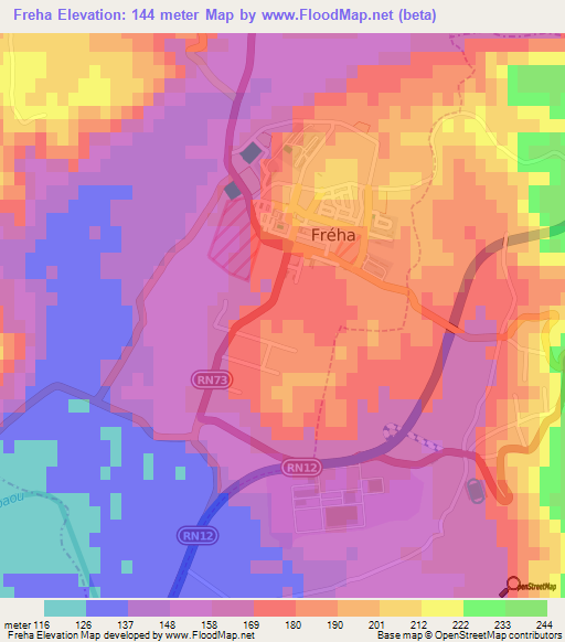 Freha,Algeria Elevation Map