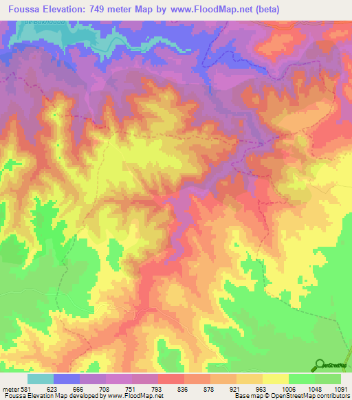 Foussa,Algeria Elevation Map