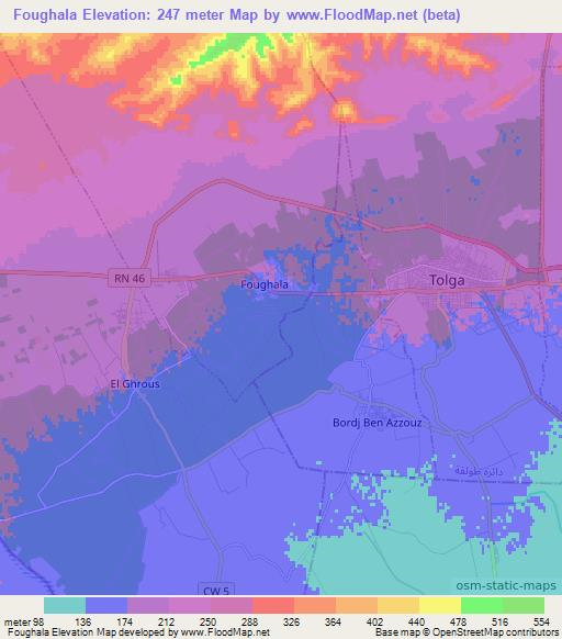 Foughala,Algeria Elevation Map