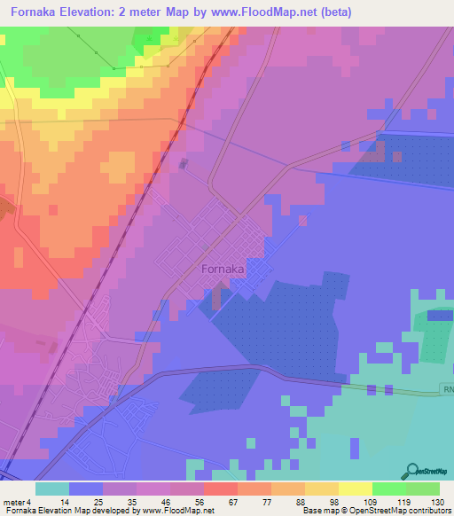 Fornaka,Algeria Elevation Map