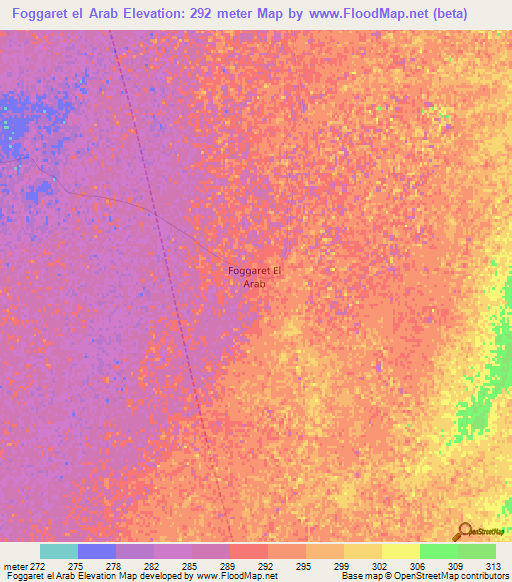 Foggaret el Arab,Algeria Elevation Map