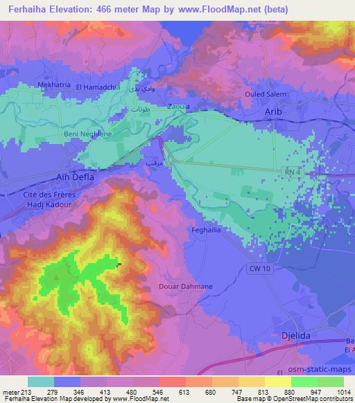 Ferhaiha,Algeria Elevation Map