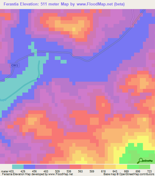 Ferastia,Algeria Elevation Map