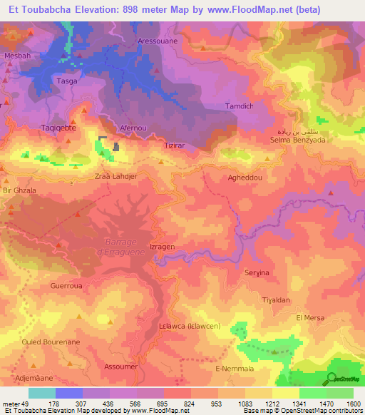 Et Toubabcha,Algeria Elevation Map