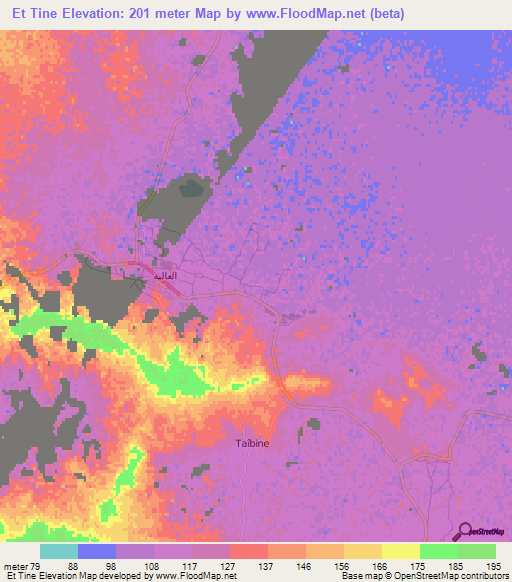 Et Tine,Algeria Elevation Map