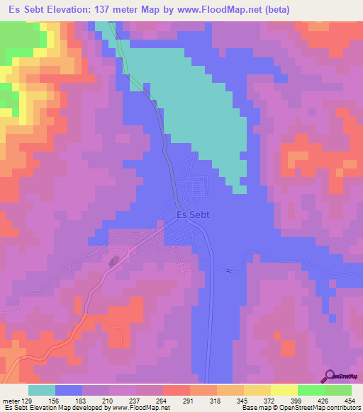Es Sebt,Algeria Elevation Map