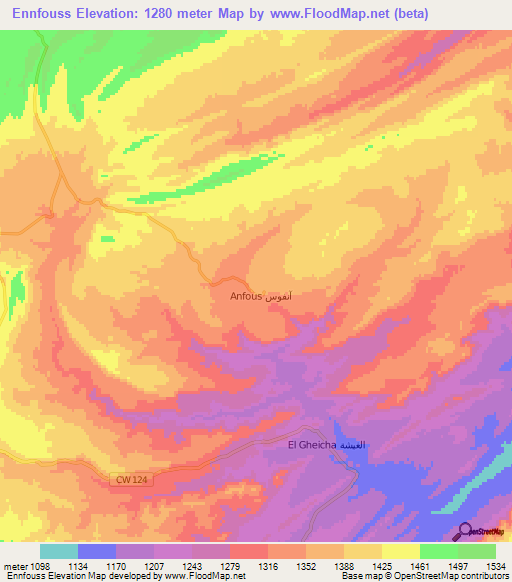 Ennfouss,Algeria Elevation Map