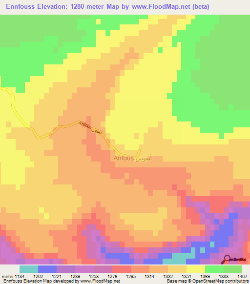 Ennfouss,Algeria Elevation Map
