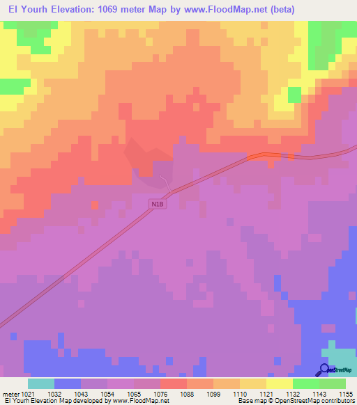 El Yourh,Algeria Elevation Map