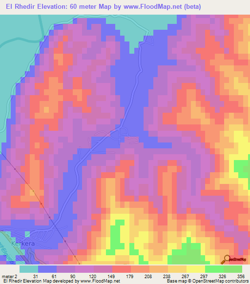 El Rhedir,Algeria Elevation Map