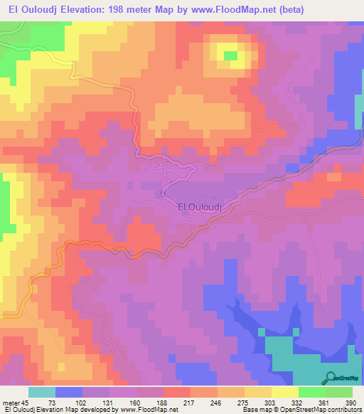 El Ouloudj,Algeria Elevation Map
