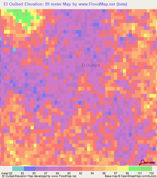 El Ouibed,Algeria Elevation Map