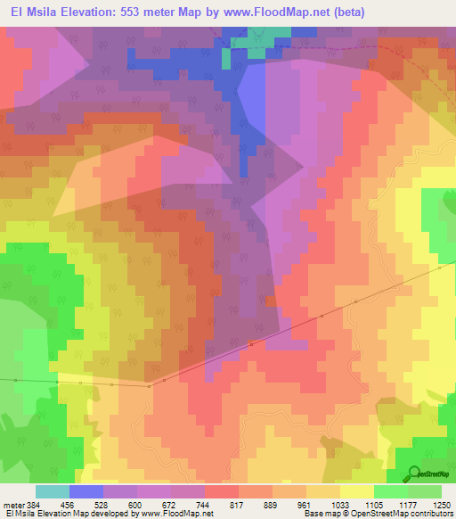 El Msila,Algeria Elevation Map