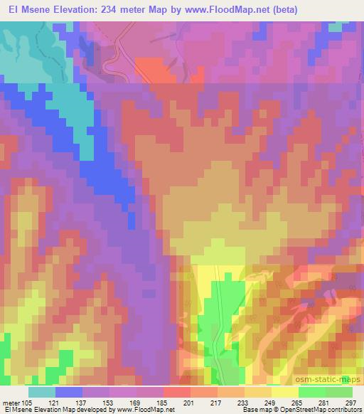 El Msene,Algeria Elevation Map
