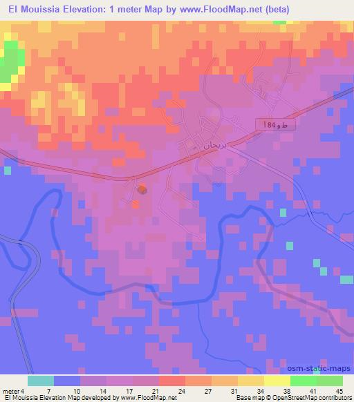 El Mouissia,Algeria Elevation Map