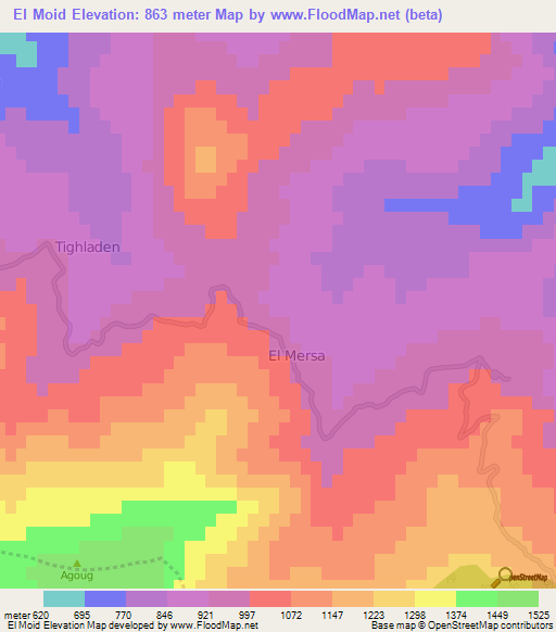 El Moid,Algeria Elevation Map