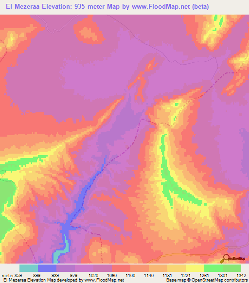 El Mezeraa,Algeria Elevation Map