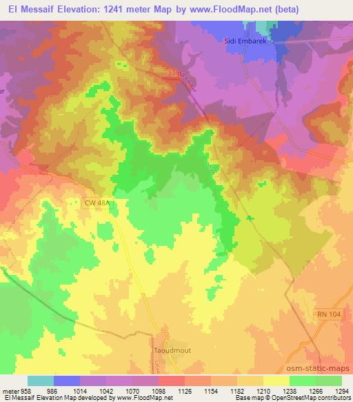 El Messaif,Algeria Elevation Map