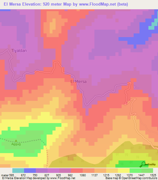 El Mersa,Algeria Elevation Map