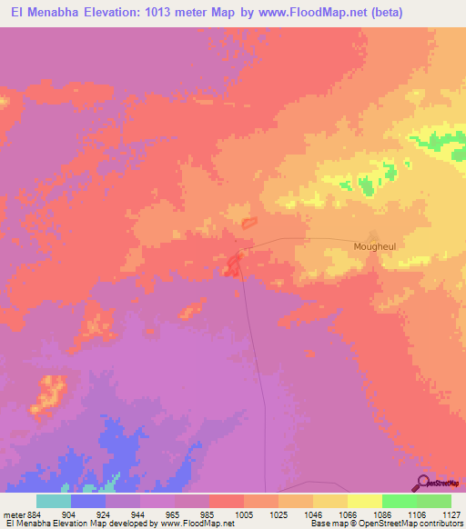 El Menabha,Algeria Elevation Map
