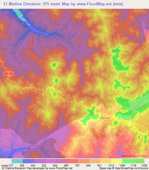 El Medina,Algeria Elevation Map