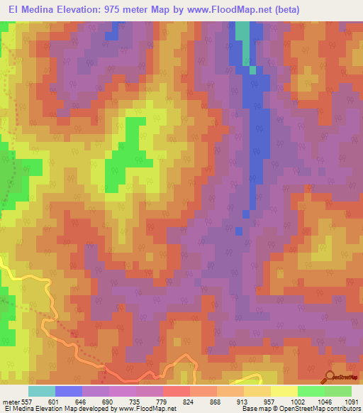 El Medina,Algeria Elevation Map