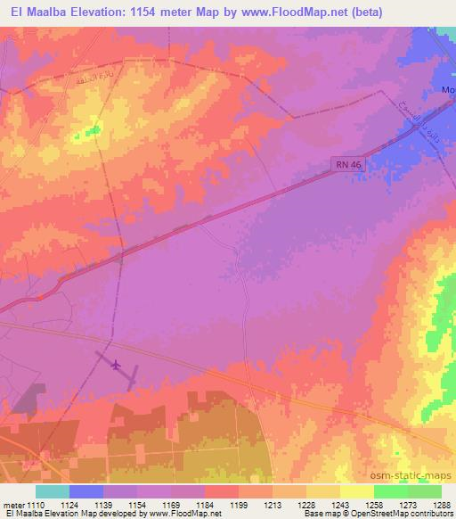 El Maalba,Algeria Elevation Map