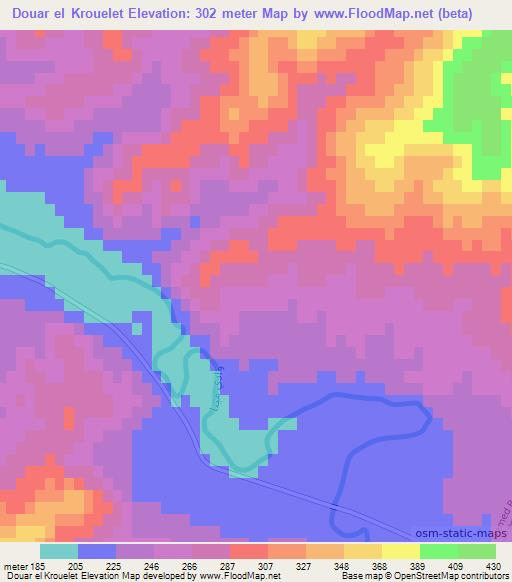 Douar el Krouelet,Algeria Elevation Map