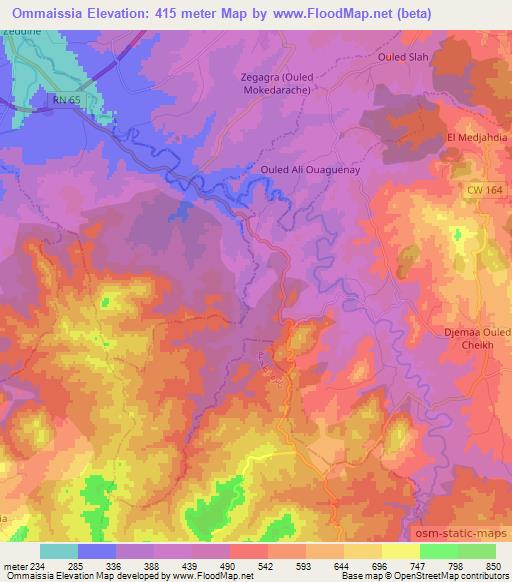 Ommaissia,Algeria Elevation Map