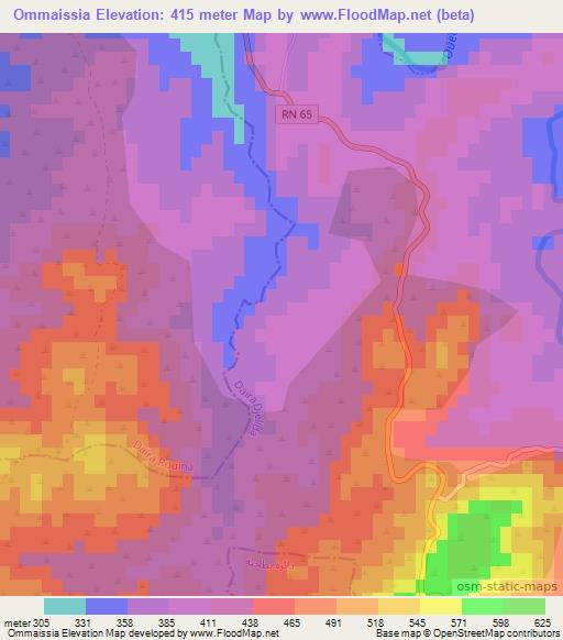 Ommaissia,Algeria Elevation Map