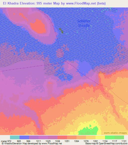 El Khadra,Algeria Elevation Map