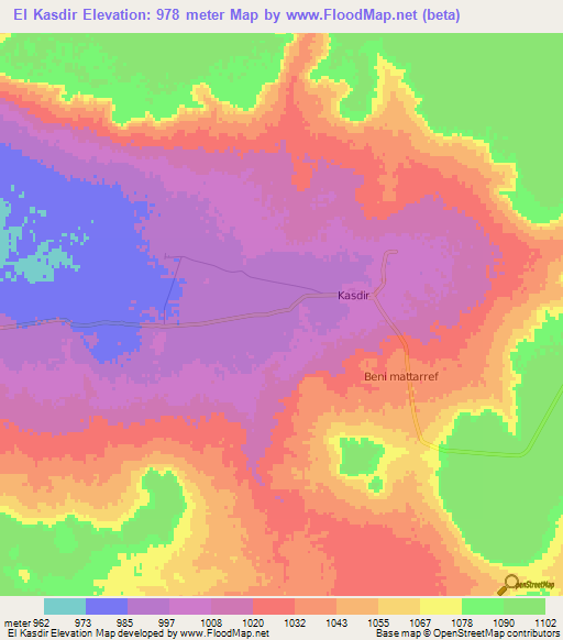 El Kasdir,Algeria Elevation Map