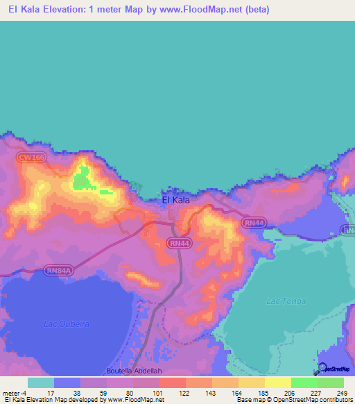 El Kala,Algeria Elevation Map