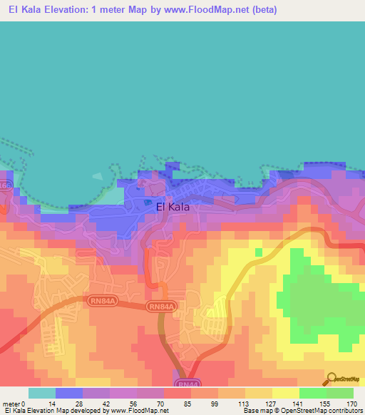 El Kala,Algeria Elevation Map