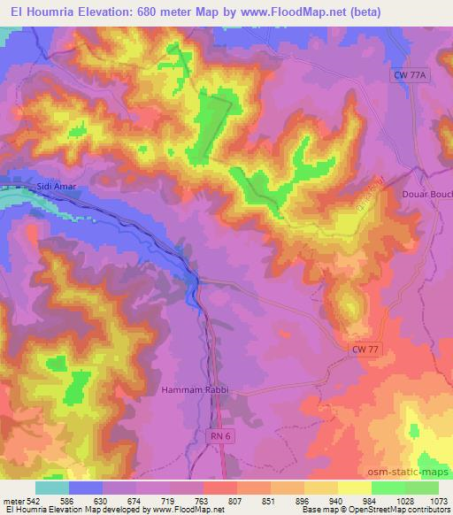El Houmria,Algeria Elevation Map