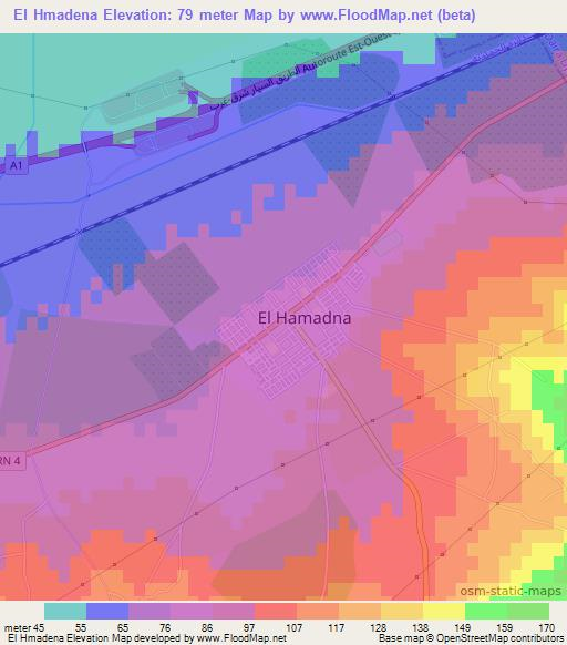 El Hmadena,Algeria Elevation Map