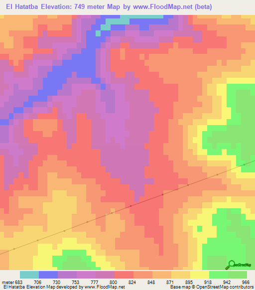 El Hatatba,Algeria Elevation Map