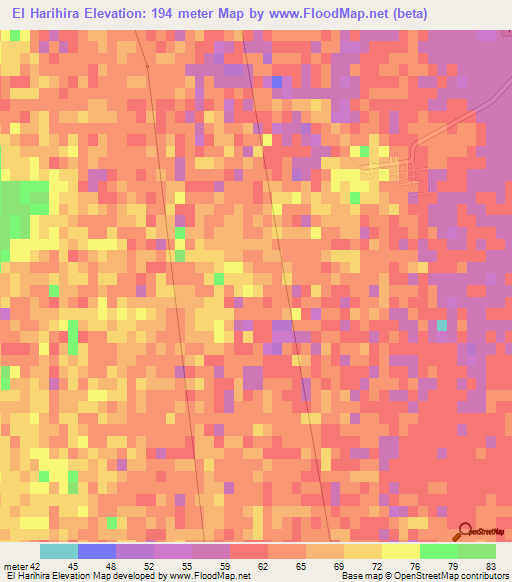 El Harihira,Algeria Elevation Map