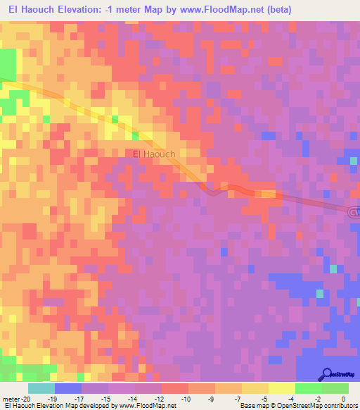 El Haouch,Algeria Elevation Map