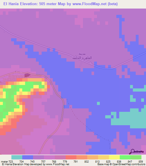 El Hania,Algeria Elevation Map