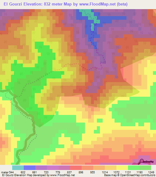 El Gourzi,Algeria Elevation Map