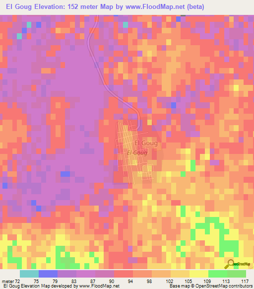 El Goug,Algeria Elevation Map