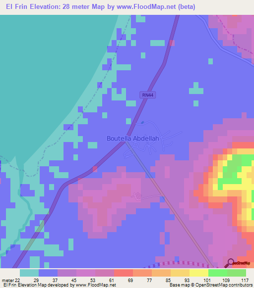 El Frin,Algeria Elevation Map