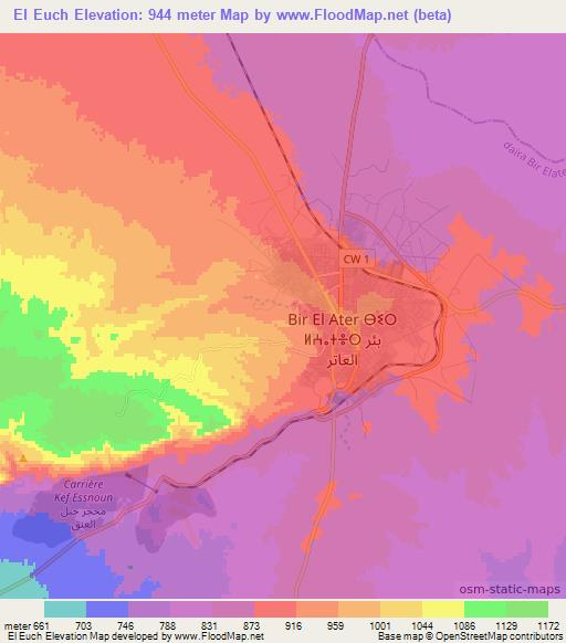 El Euch,Algeria Elevation Map