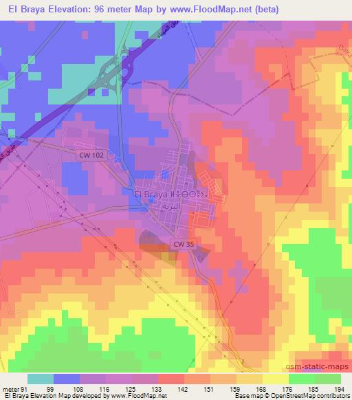El Braya,Algeria Elevation Map
