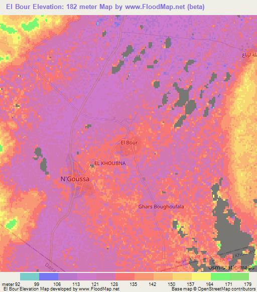 El Bour,Algeria Elevation Map