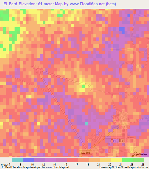 El Berd,Algeria Elevation Map
