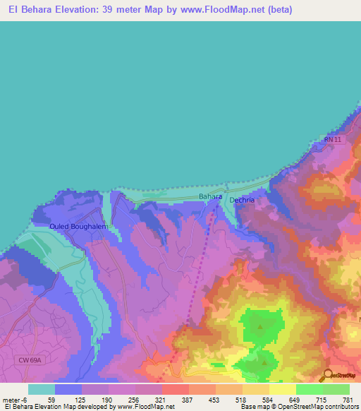 El Behara,Algeria Elevation Map