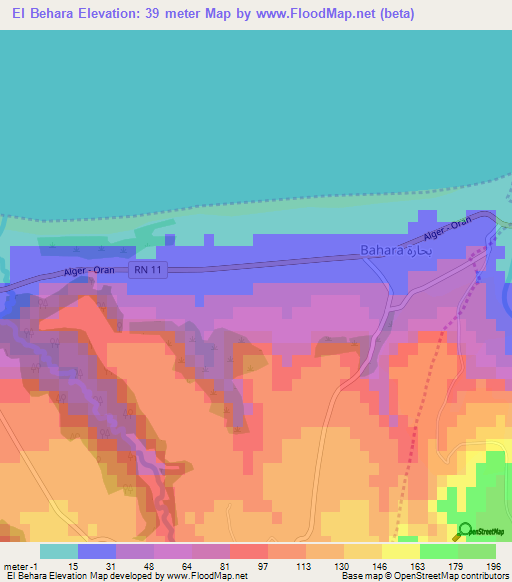 El Behara,Algeria Elevation Map