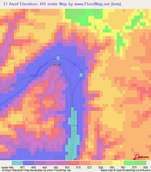 El Ateuf,Algeria Elevation Map